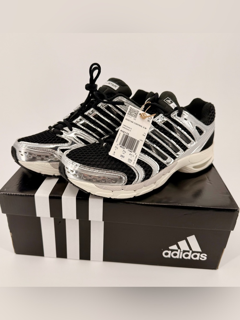 adidas Adistar Control 5 Black Silver KI4178 Women’s 9 NEW Tags Box